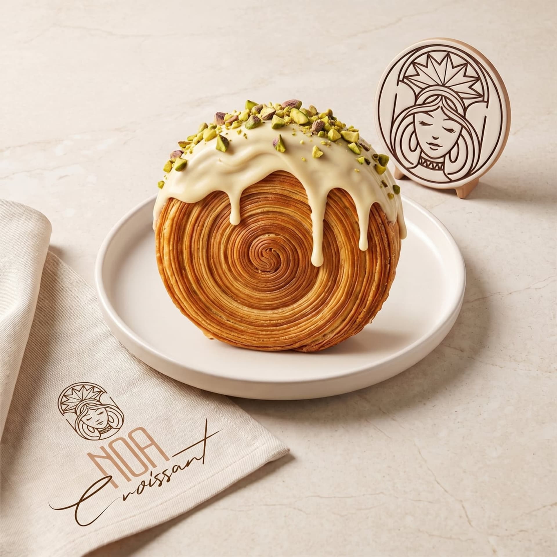 Beyaz Belçika Çikolatalı Roll Kruvasan